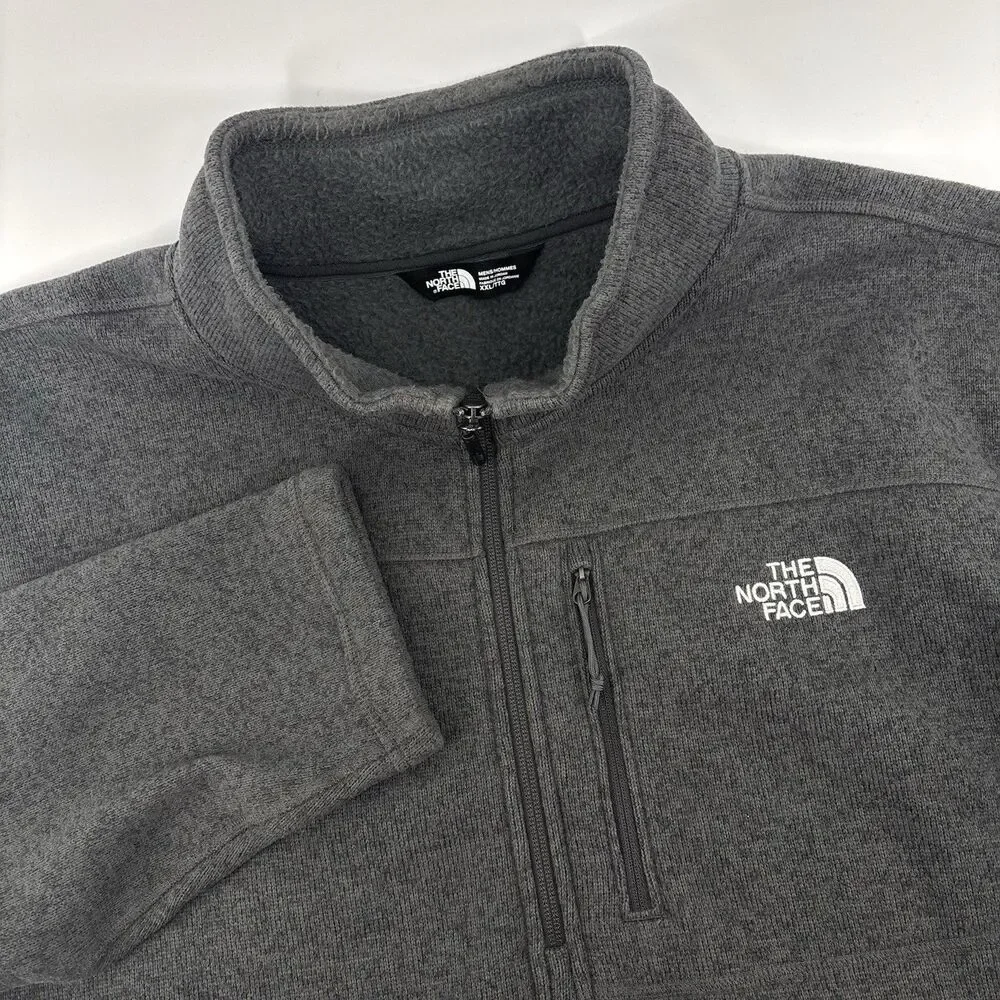 The North Face Sweater Men XXL Grey Gordon Lyons‎ Quarter Zip Fleece Pullover